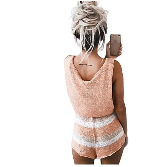 Gli&Elfi Women Cute Pink Peach Summer Romper - Picture 5 of 7